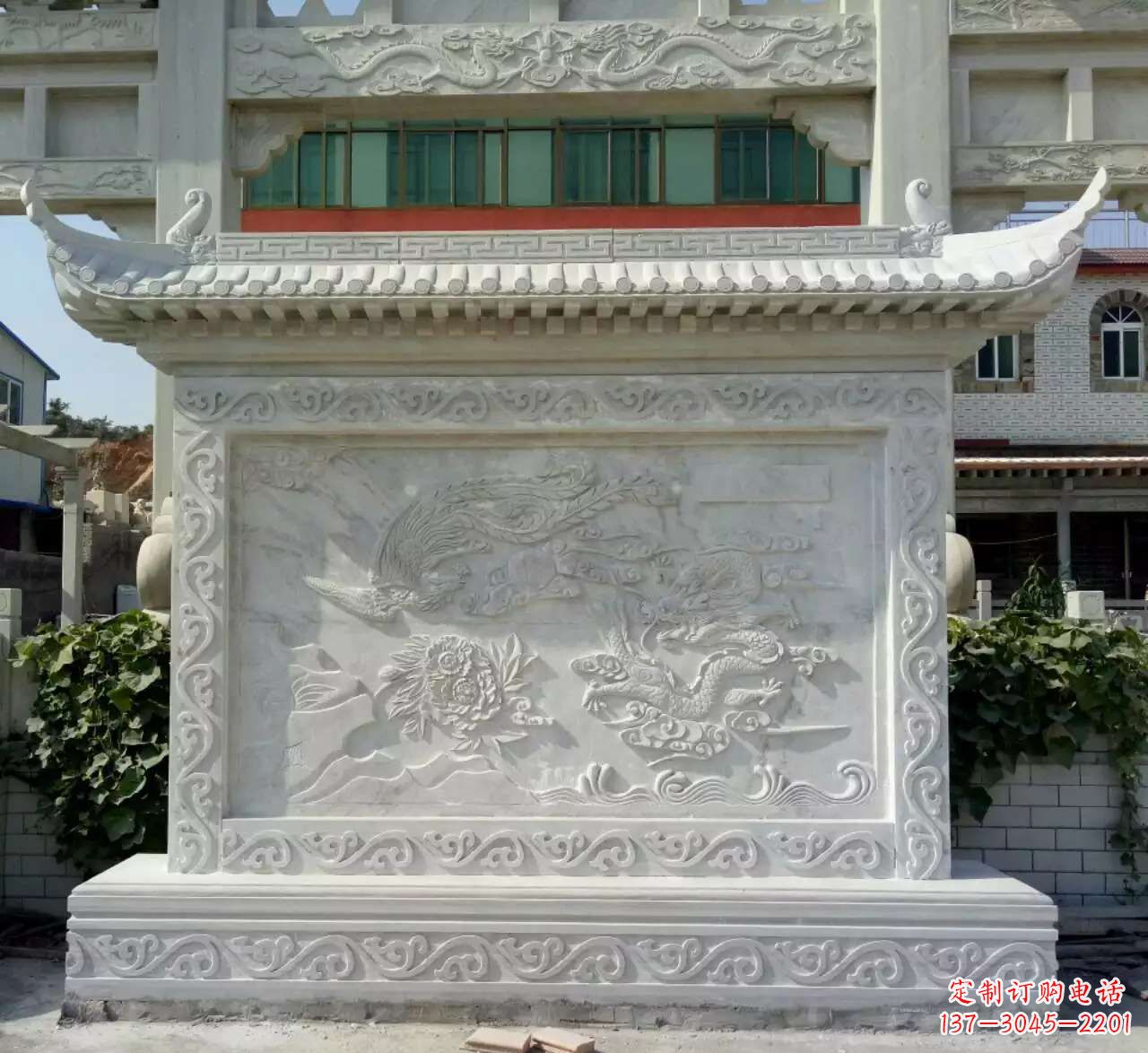 温州墙面影壁石雕,让龙凤陪您共度美好!