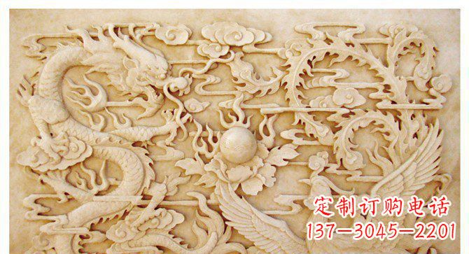 温州精美龙凤戏珠公园景观石浮雕