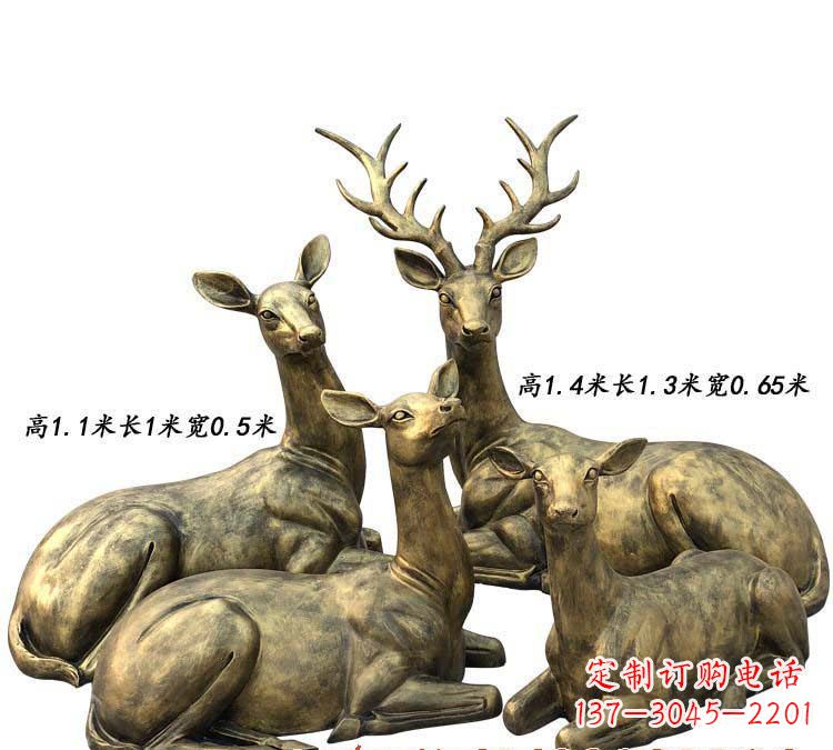 温州精致鹿群铜雕，雕刻出无可比拟的优雅