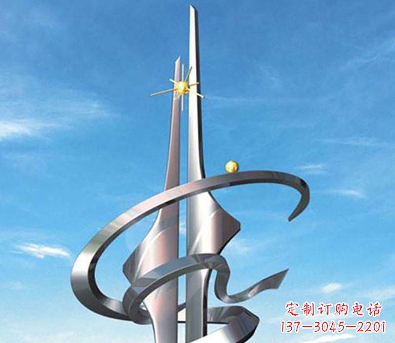 温州螺旋飘带广场雕塑,精美而出众