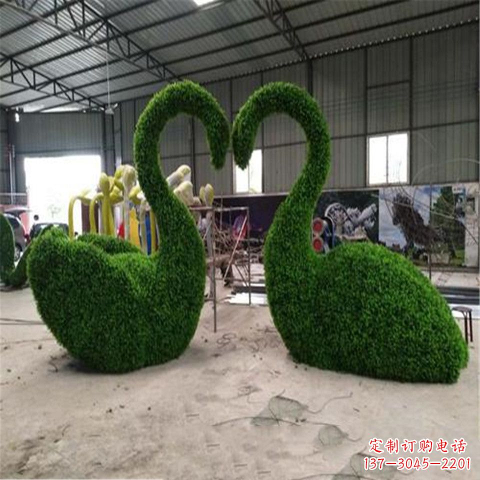 温州绿植抽象特制天鹅雕塑
