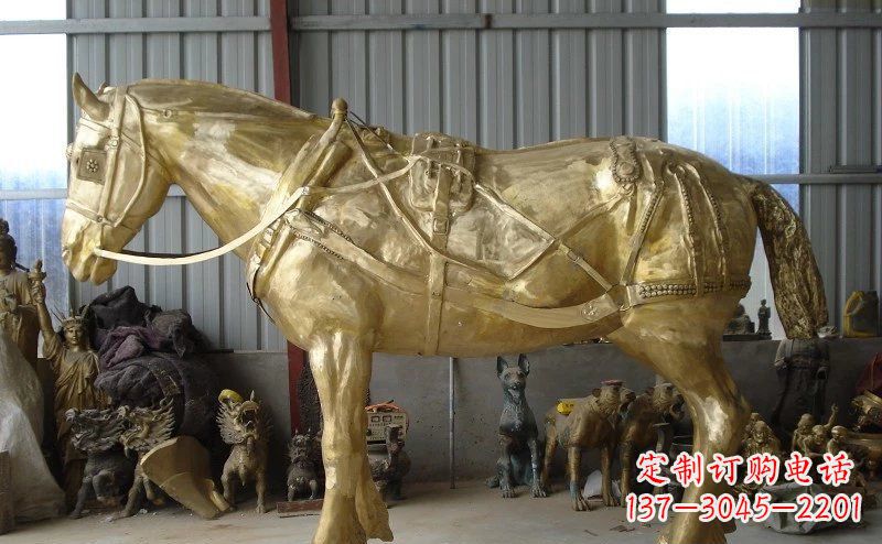 温州中领雕塑:马拉车铜雕动物精华雕塑