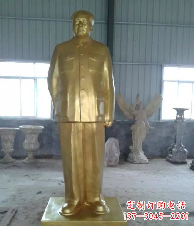 温州优雅的毛主席玻璃钢仿铜人物雕塑