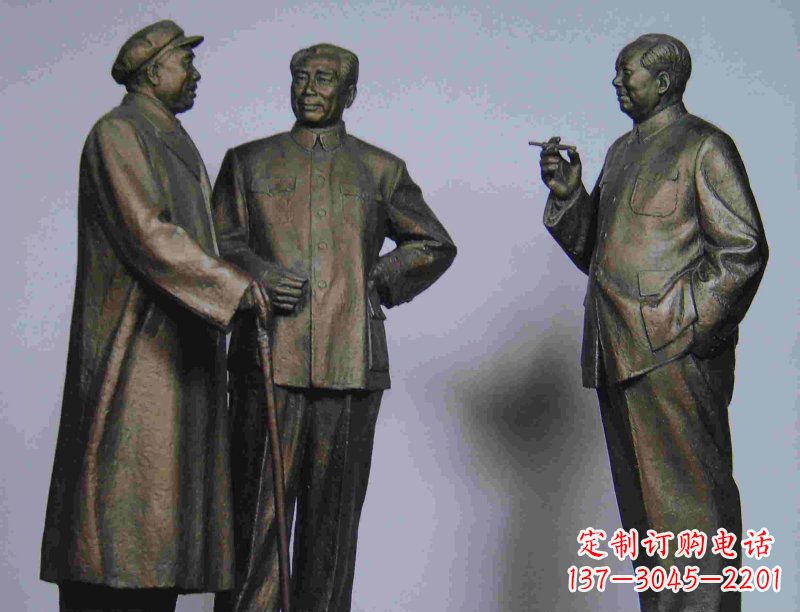 温州标题:伟人朱德毛主席铜雕——传承毛主席精神