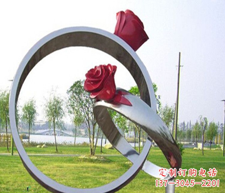 温州不锈钢戒指雕塑展示