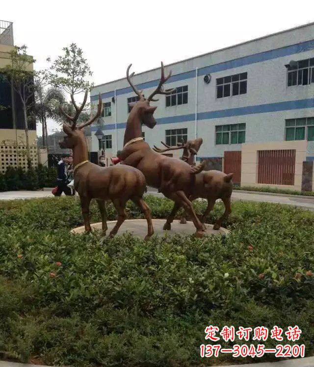 温州梅花鹿小区铜雕精美礼品