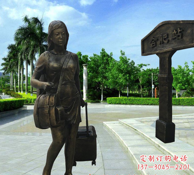 温州美貌铸就的美女铜雕