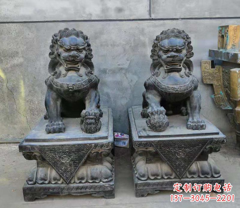 温州狮子雕塑,象征霸气的家门口装饰