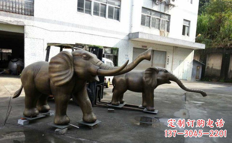 温州典雅大象铜雕，精美艺术品