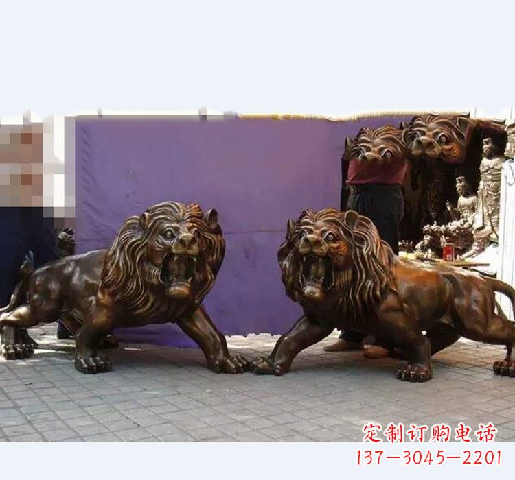 温州中领雕塑精心打造的正宗西洋狮子铜雕，表面…