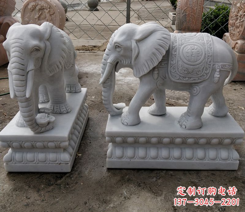 温州石雕大象,营造优雅气派
