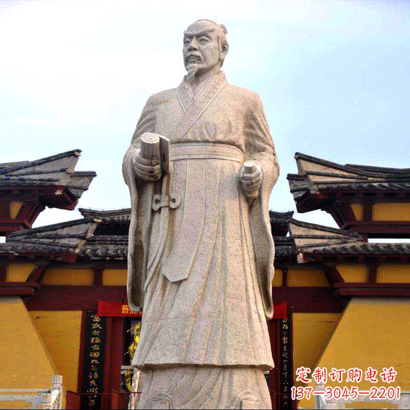温州传承中华传统文化,传神孟子砂岩石雕塑