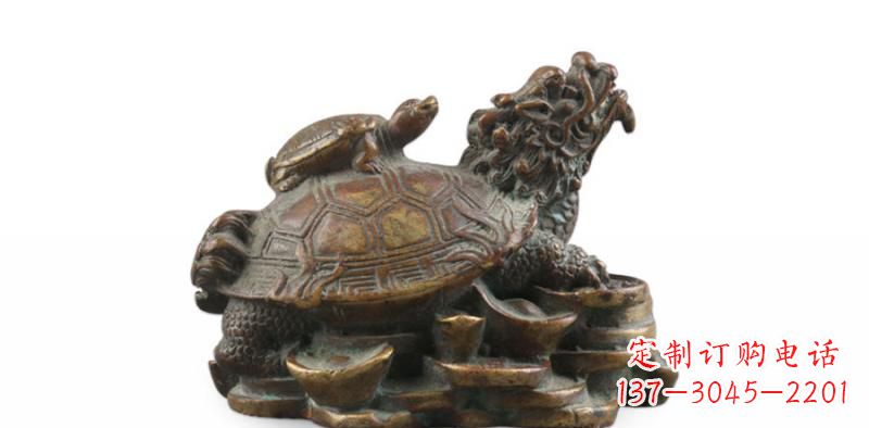 温州雕塑非凡,铜雕龙龟母子精美