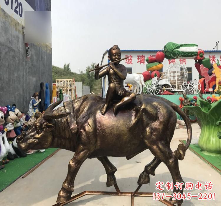 温州中领雕塑的古典韵味牧童铜雕是一件绝美的雕…