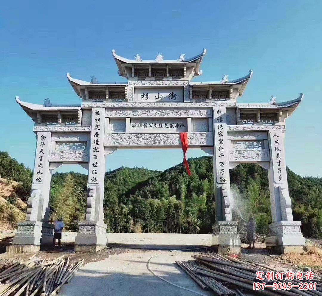 温州中领雕塑：精美牌坊雕塑
