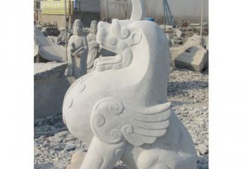 温州汉白玉独角兽石雕，精美细腻，魅力无穷