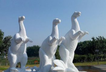 温州百年恐龙，白玉雕塑景观邀您共赏