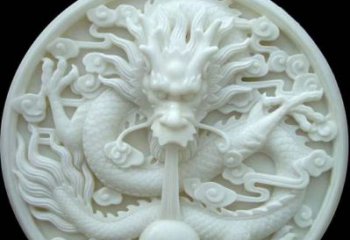 温州汉白玉雕刻龙头摆件，悠然吟诗引领风尚