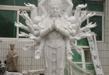 温州汉白玉千手观音雕塑，精致细腻，深具宗教意义