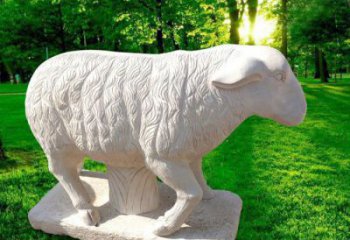 温州中领雕塑的汉白玉山羊石雕是一件雕刻精美的…