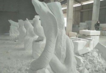温州中领雕塑汉白玉生肖蛇雕塑