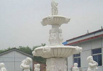温州汉白玉天使大型喷泉石雕