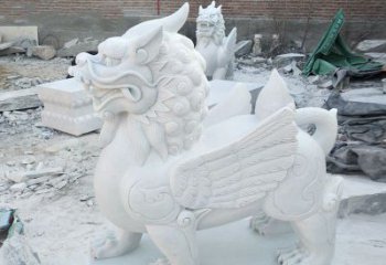 温州品质卓越的汉白玉独角兽雕塑
