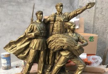 温州中领雕塑精心打造的红军战士铜雕