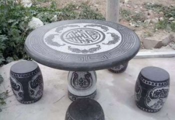 温州艺术化的室外石桌凳雕塑