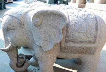 温州花岗岩元宝大象石雕，雕刻古典且充满质感