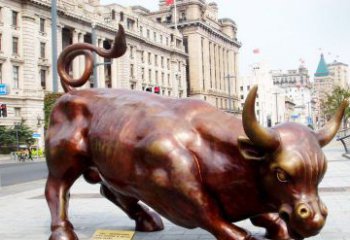 温州华尔街牛招财牛铜雕，拥有力量的象征