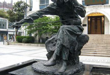 温州荣耀音乐家，华彦钧拉二胡雕塑-音乐学院园…