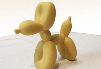 温州黄色不锈钢雕塑狗，展现场面气势