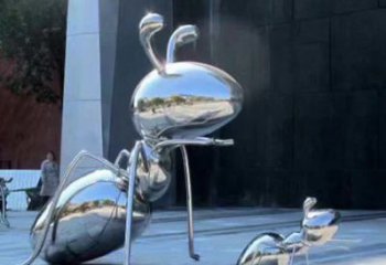 温州不锈钢蚂蚁雕塑，抛光镜面，精致精美