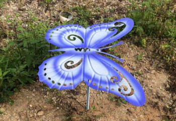 温州蓝紫色不锈钢蝴蝶雕塑