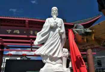 温州传承医道中的传说——李时珍汉白玉石雕像