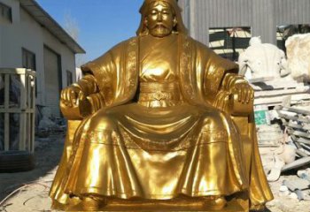 温州精美鎏金成吉思汗雕像，铸就历史精神