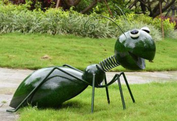 温州绿色落尾蚂蚁不锈钢摆件雕塑：精致的小动物艺术作品