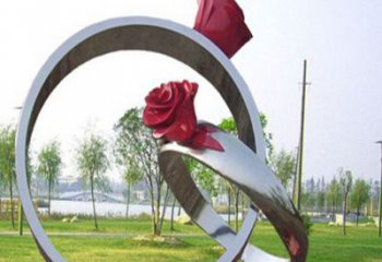 温州玫瑰戒指不锈钢雕塑