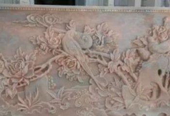 温州美轮美奂的牡丹花石浮雕