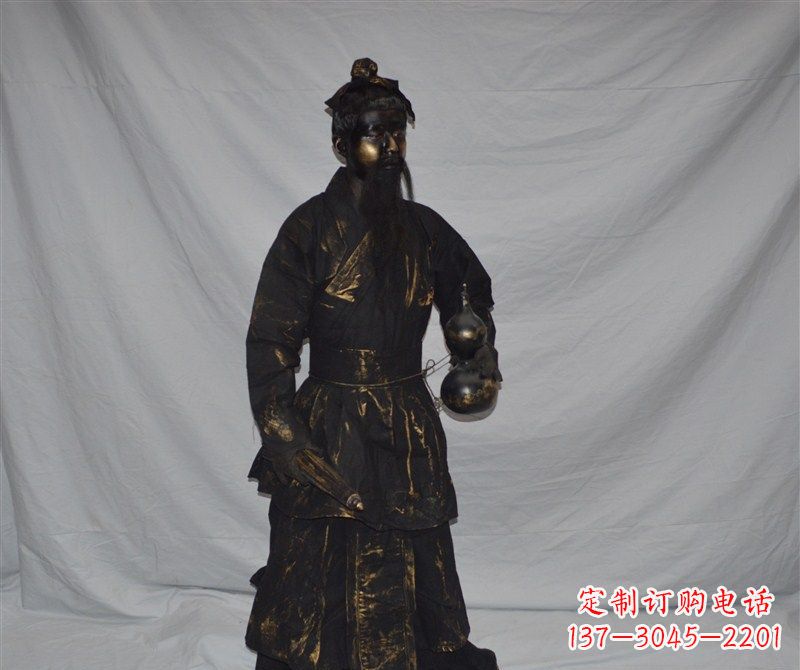 温州拿着葫芦的道士古代人物铜雕