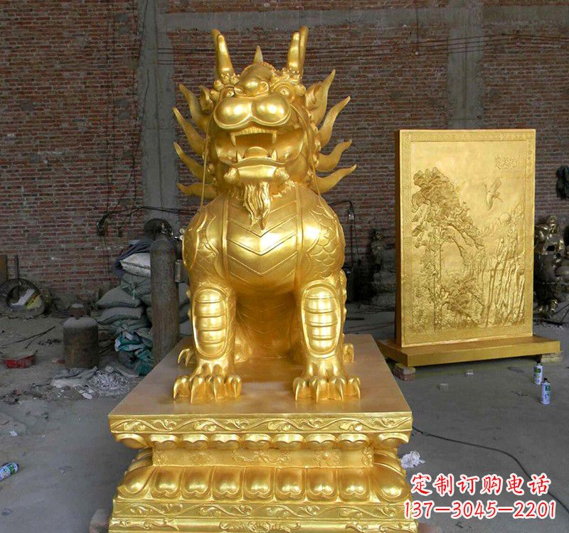 温州传统雅致,纳福麒麟铜雕精品