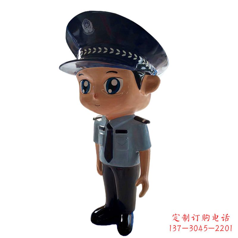 温州全新警察玻璃钢卡通雕塑