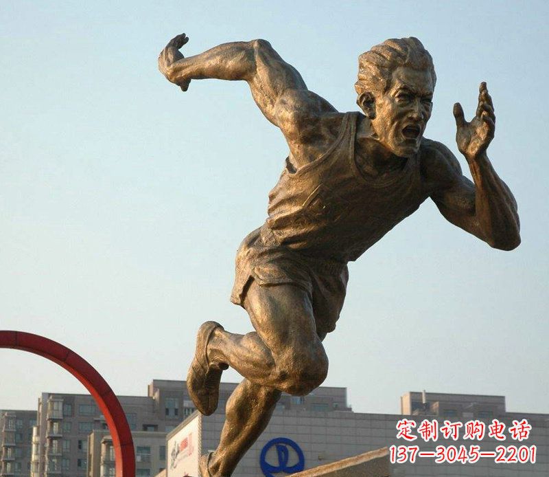 温州把运动热情融入铜雕-男人雕塑