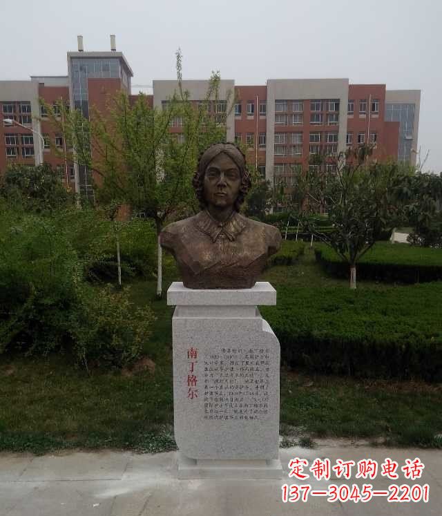 温州南丁格尔校园名人铜雕:精致细致的雕塑艺术