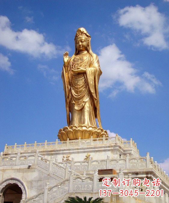 温州精致观音塑天然南海玉雕