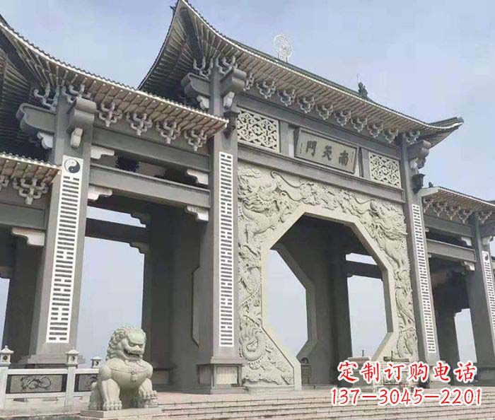 温州南天门牌坊石雕,工艺精美,精雕细琢