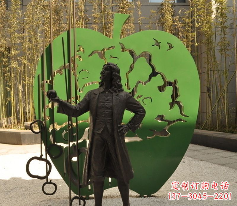 温州牛顿公园铜雕,艺术品升华人物形象