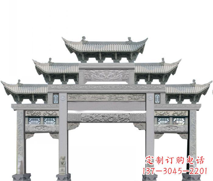 温州中领雕塑定制式牌坊石雕