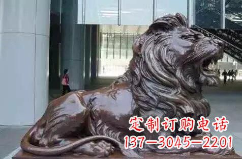 温州华丽铜雕狮子,风格独具特色
